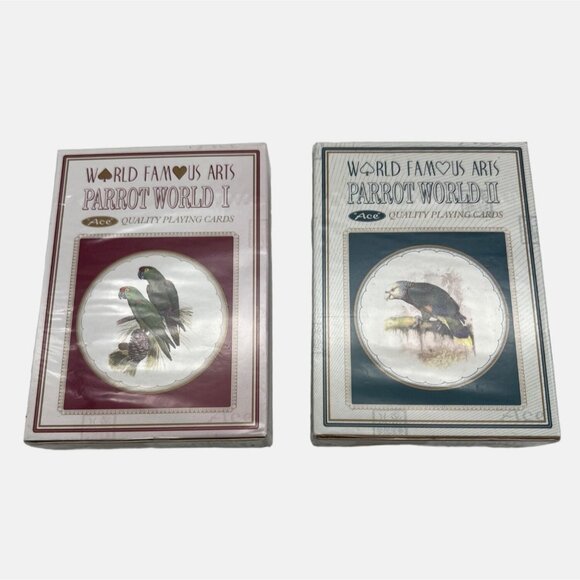 World Famous Arts Parrot World I & II Ace Quality Playing Cards 2 Sealed Decks - Picture 1 of 6
